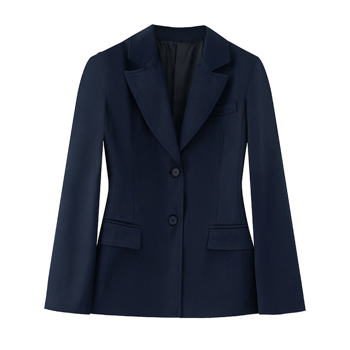 Damen nan taillierter Einreiher-Blazer mit Reverskragen, zweiknopf-Verschluss und Pattentaschen Drune
