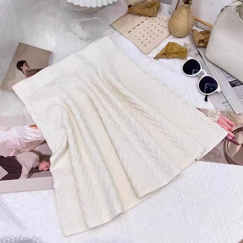 Damen Strickrock mit eleganten Zopfdetails und schmeichelndem Fall Drune