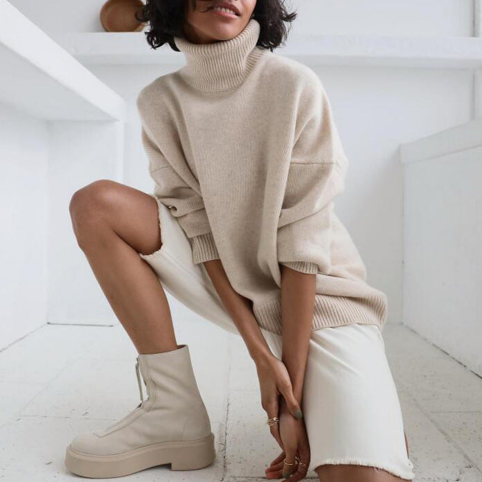Damen kuscheliger Rollkragenpullover mit oversized Passform Drune