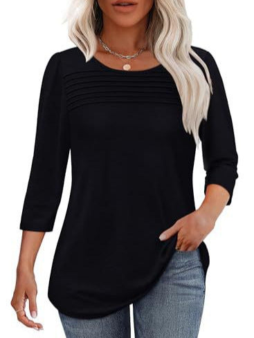 Damen Elegant geschnittenes Oberteil mit gerafften Details Drune