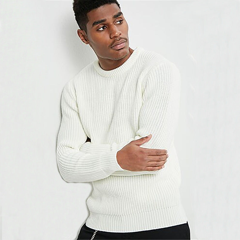 Herren Grobstrick Pullover mit strukturiertem Muster und Rundhalsausschnitt Drune