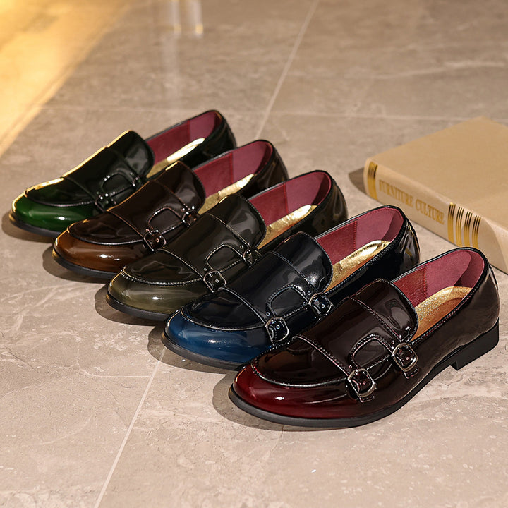 Herren Lackleder Mokassin Schuhe Drune