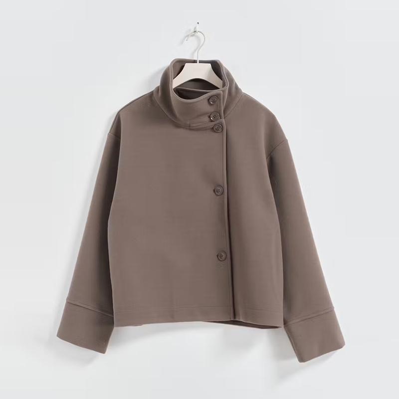 Damen modische Wolljacke mit strukturiertem Kragen und elegantem Schnitt Drune
