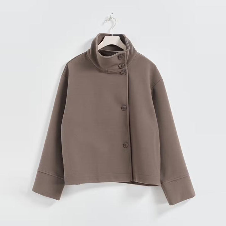Damen modische Wolljacke mit strukturiertem Kragen und elegantem Schnitt Drune
