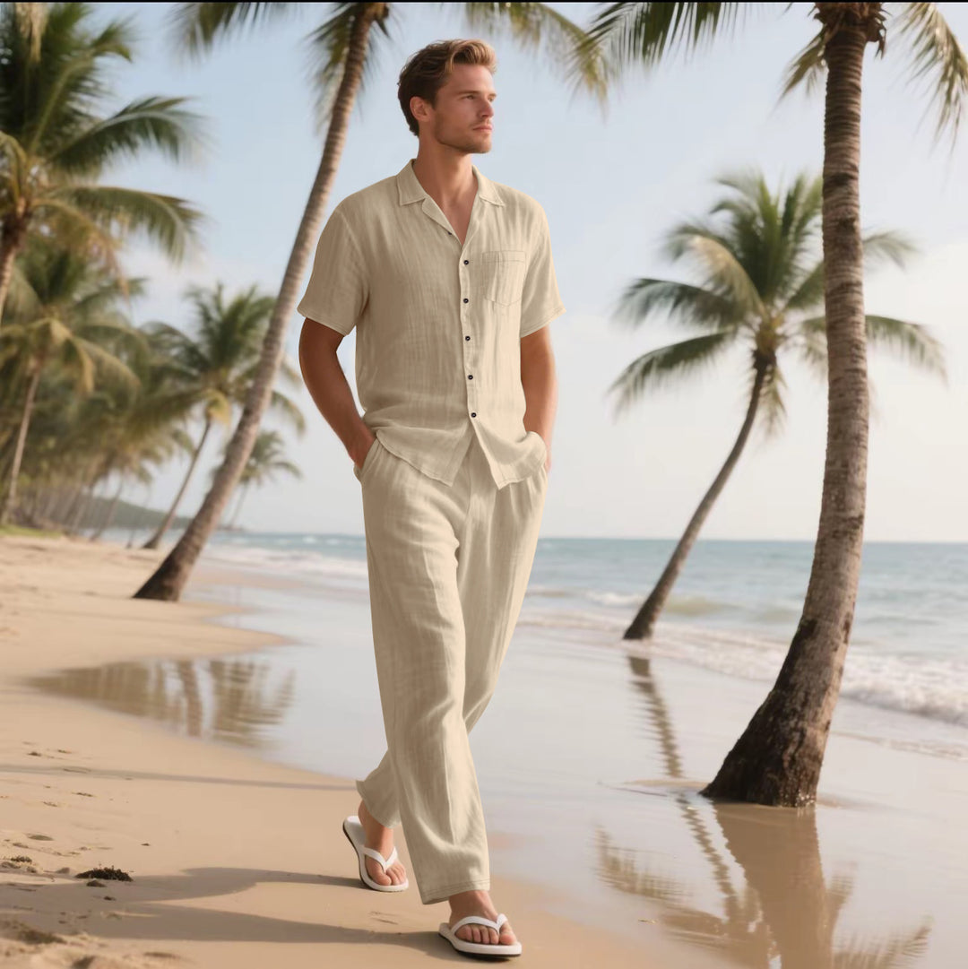 Herren lässiges Leinen Outfit Drune