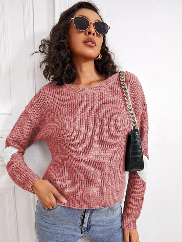 Damen Strickpullover mit modernem Design und dekorativen Elementen Drune