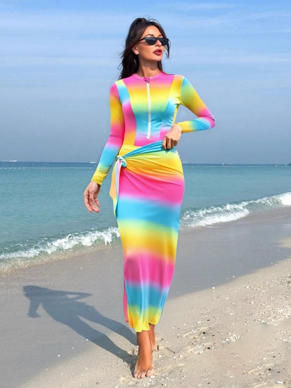 Damen langer, figurbetonender Strandkleid Drune