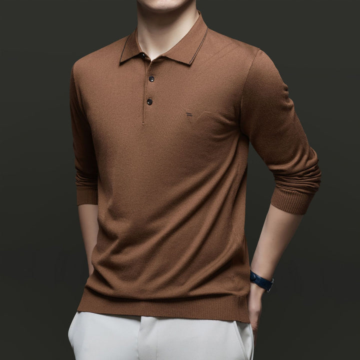 Herren Pullover mit poloartigem Kragen und modernen Akzenten Drune