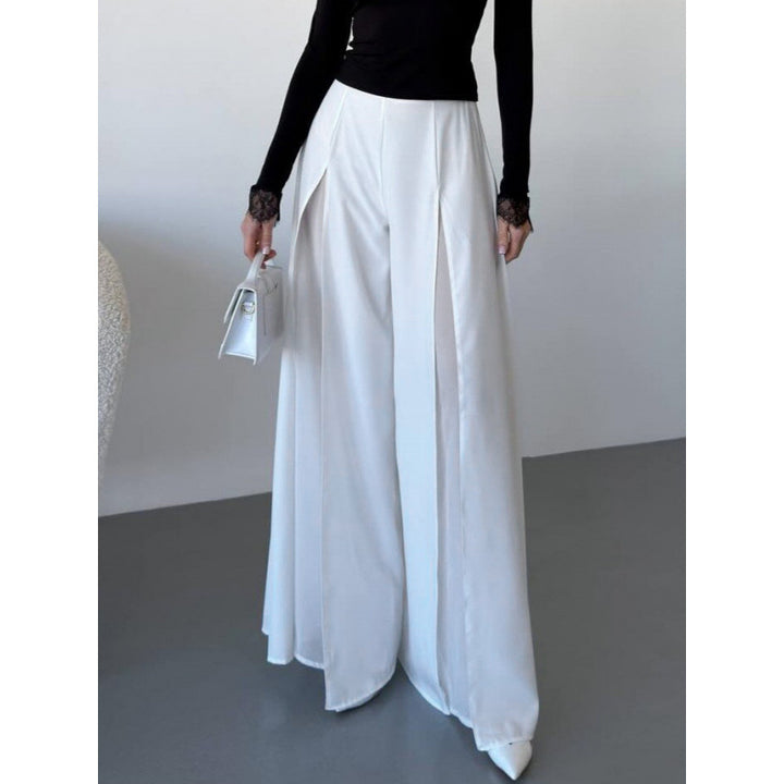 Damen Elegante lange Hose mit seitlichen Schlitzen und fließendem Schnitt Drune
