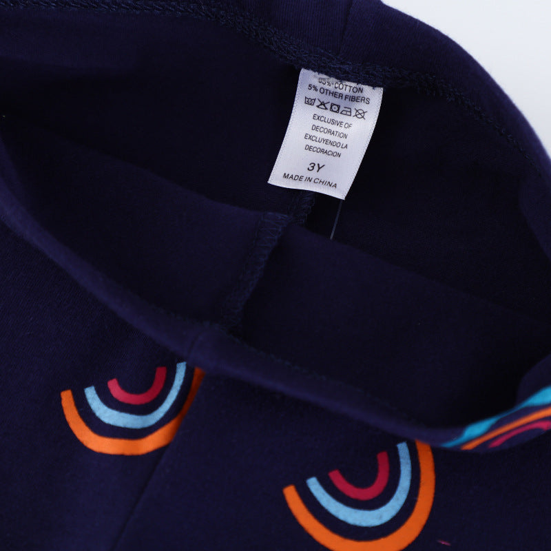 Mädchen Leggings mit buntem Regenbogenmotiv Drune