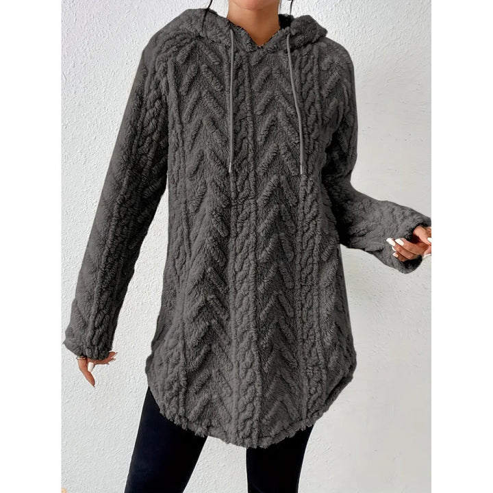 Damen Kuschelige Strickjacke mit Kapuze und seitlichen Taschen Drune