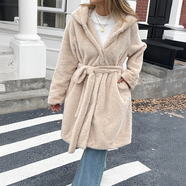 Damen Kuscheliger Oversize-Mantel mit praktischem Reißverschluss Drune