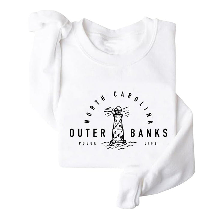 Damen Sweatshirt mit maritimem Leuchtturm-Motiv und lässigem Schnitt Drune