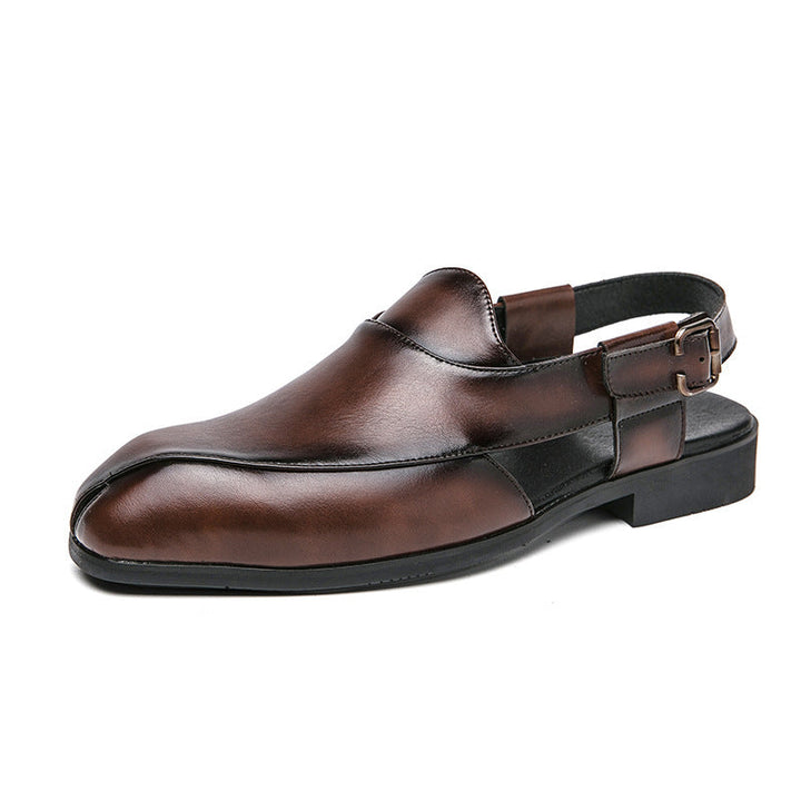 Damen elegante Leder-Mokassins mit verstellbarem Riemen Drune