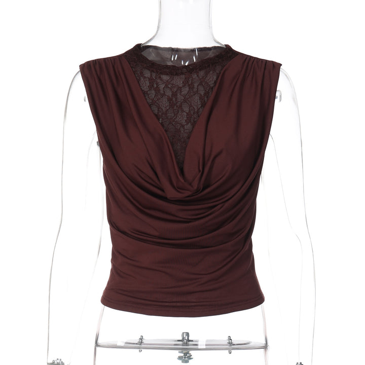 Damen Elegantes Oberteil mit raffinierter Spitzenpartie Drune
