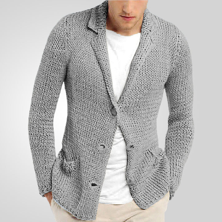 Herren Strickblazer mit natürlichem, rustikalem Design und praktischen Taschen Drune