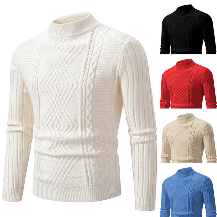 Drune | Herren Design Slim Fit Stehkragenpullover