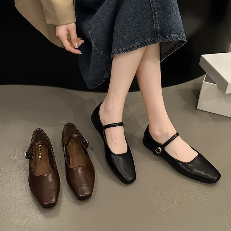 Damen elegante Mary Jane Ballerinas mit klassischem Riemchen und komfortablem Fußbett Drune