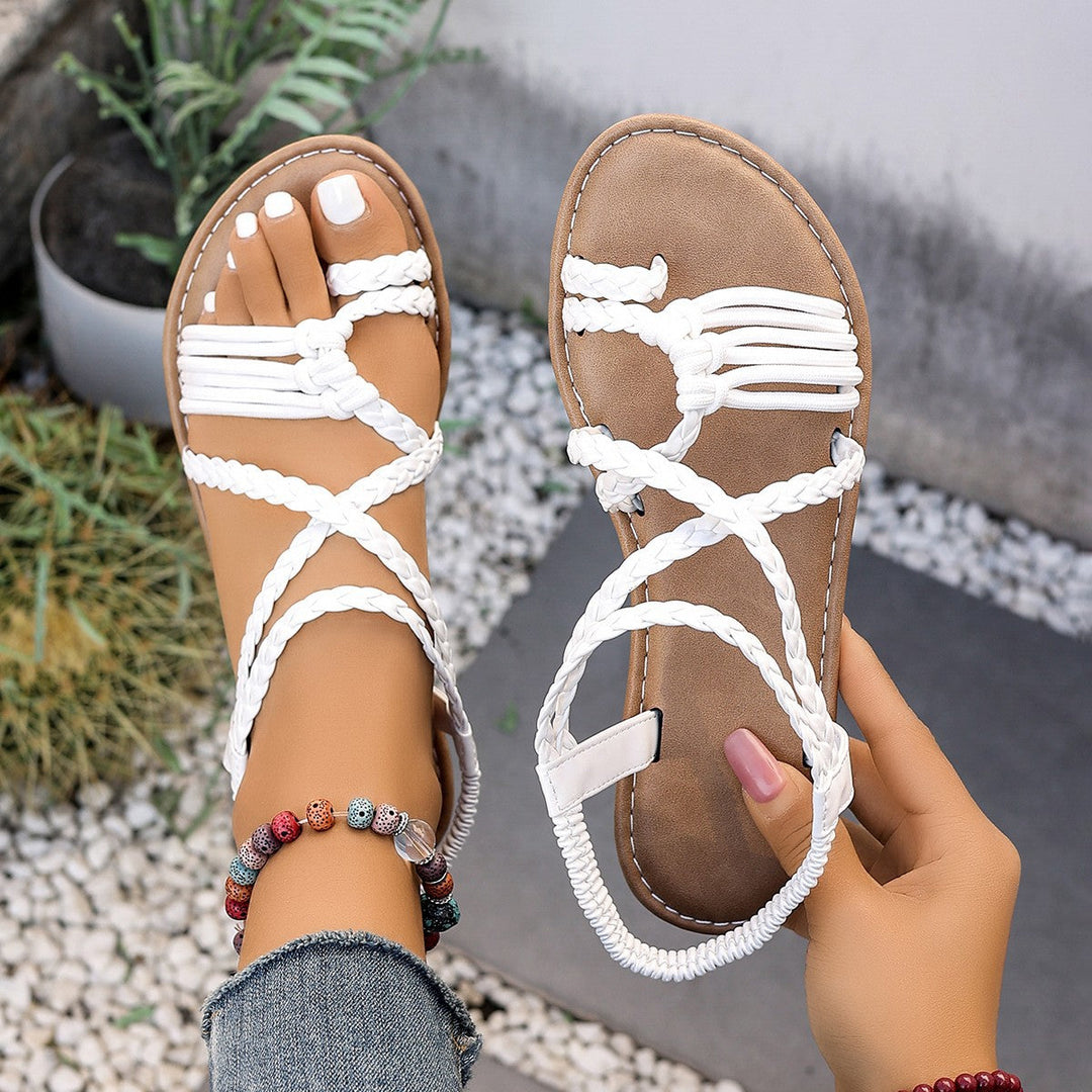 Damen Geflochtene Freizeit-Sandalen mit anatomischem Fußbett Drune