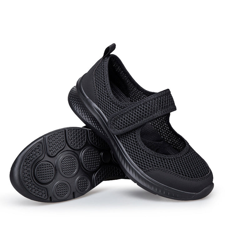 Damen nan Klett-Riemen-Sneaker im Ballerina-Stil mit atmungsaktivem Meshoberteil und flexibler Leichtsohle Drune