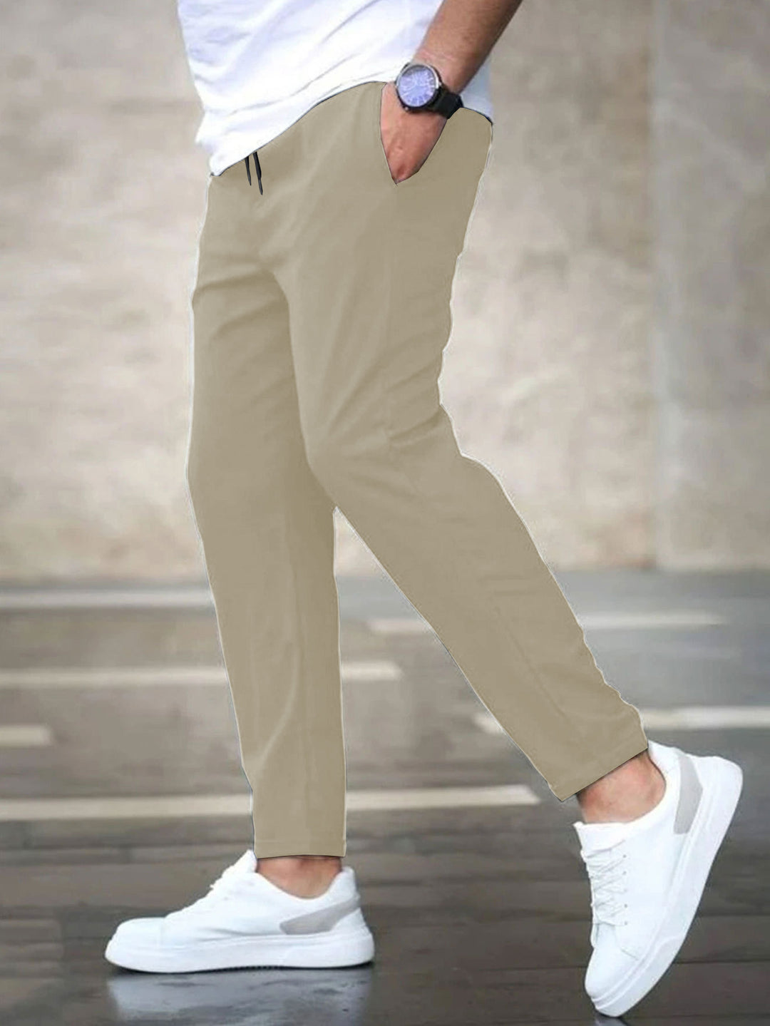 Herren lässige Freizeithose mit elastischem Bund und praktischen Taschen Drune
