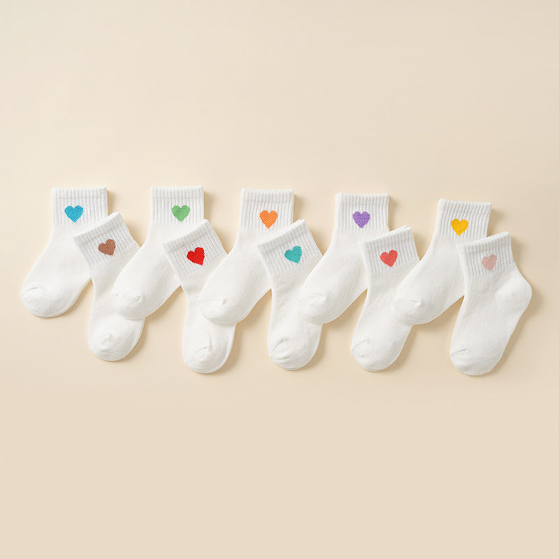 Damen Socken mit bunten Herzmotiven Drune