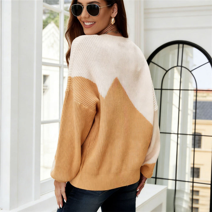 Damen lässiger Pullover mit strukturiertem Nadelstrick und asymmetrischem Design Drune