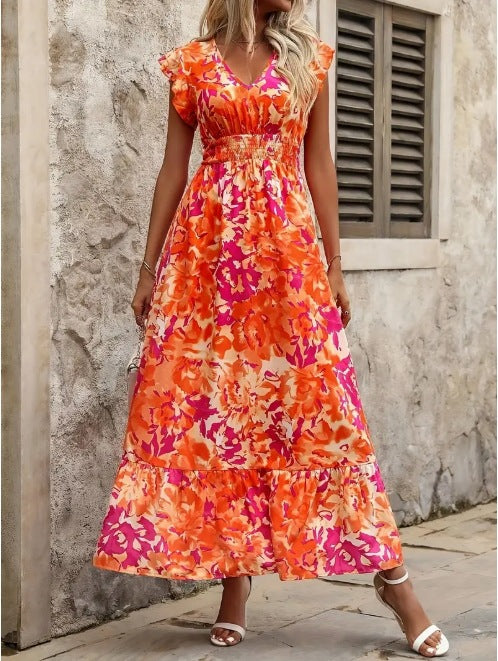 Damen Maxikleid mit floralem Muster Drune