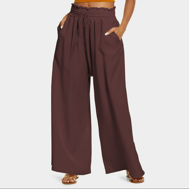 Damen Weitgeschnittene Hose mit elastischem Bund und seitlichen Taschen Drune