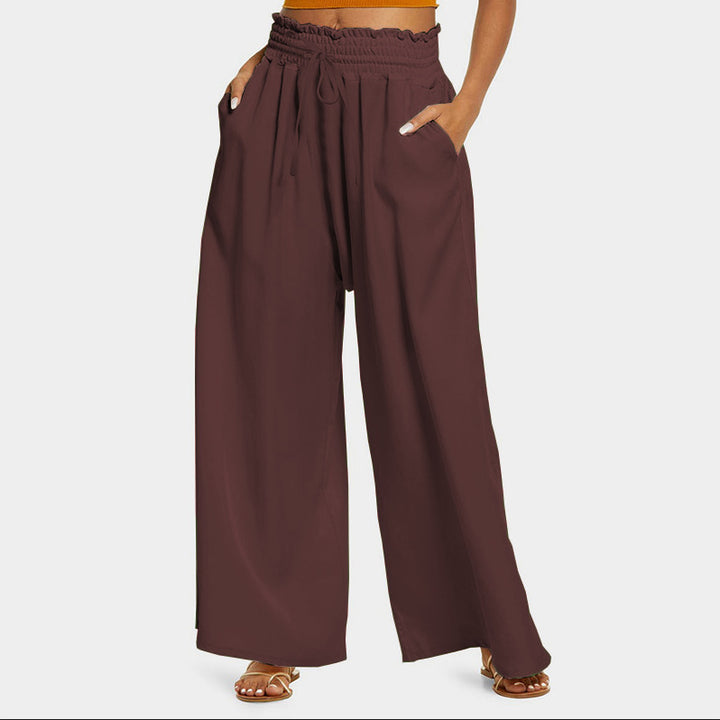 Damen Weitgeschnittene Hose mit elastischem Bund und seitlichen Taschen Drune