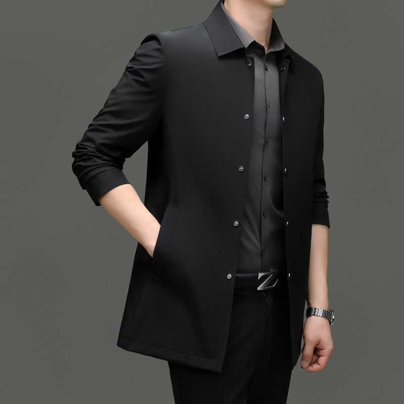 Herren modische Übergangsjacke mit elegantem Stehkragen und praktischen Taschen Drune
