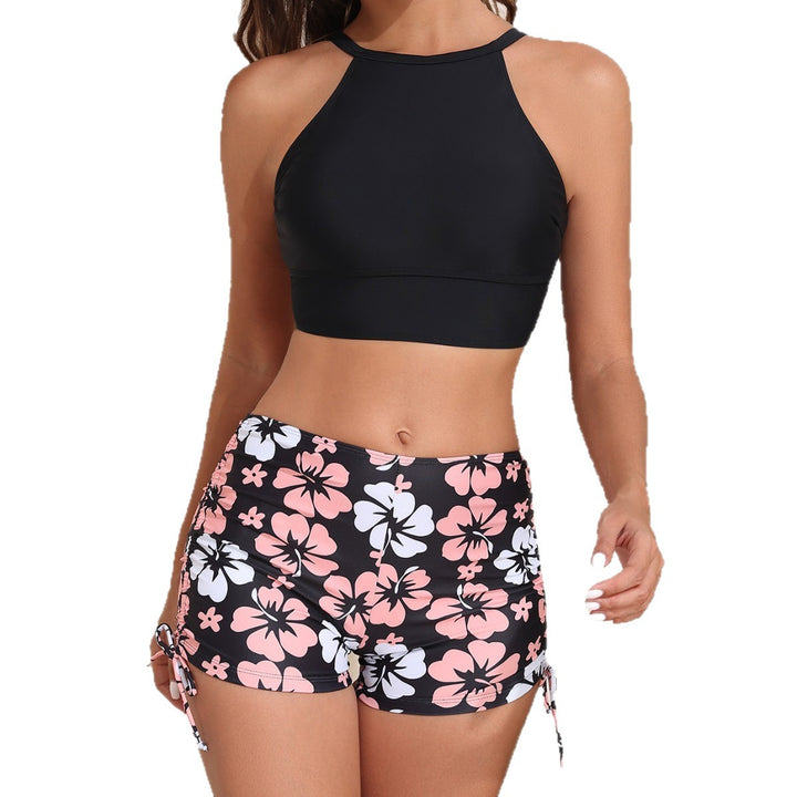 Damen Sportliches Bikini-Set mit floralem Oberteil und Shorts Drune
