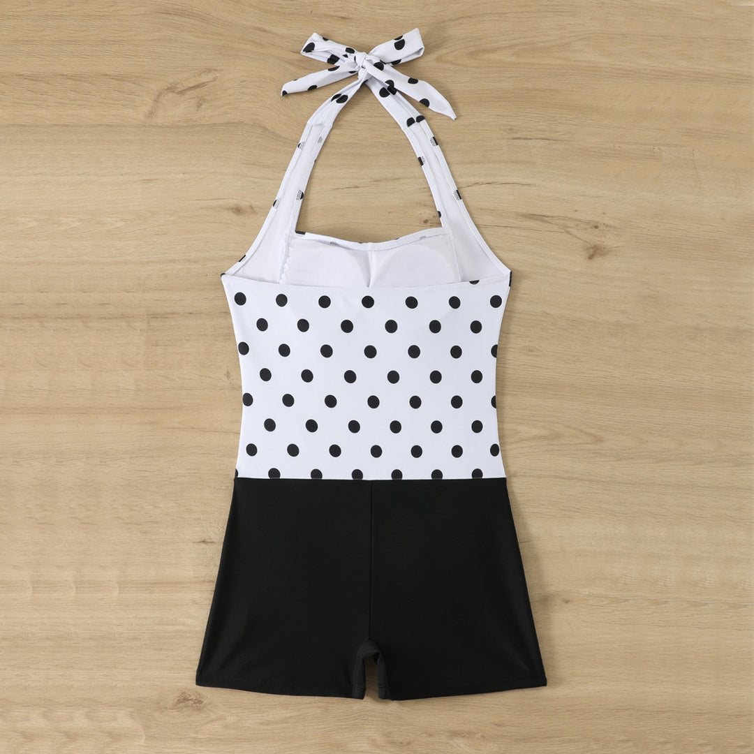 Damen Einteiliger Badeanzug mit Rüschendetails und Hüftshorts Drune