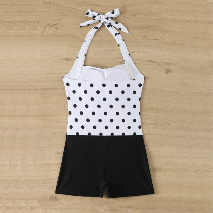 Damen Einteiliger Badeanzug mit Rüschendetails und Hüftshorts Drune