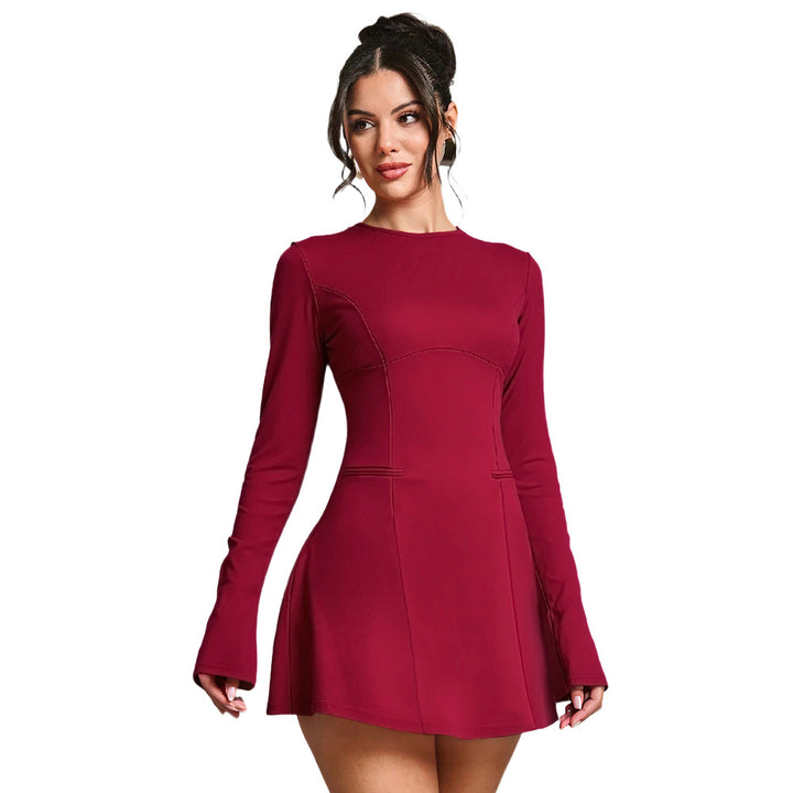 Damen Kurzärmeliges Kleid mit elegantem Schnitt und wunderschönem Oberteil Drune