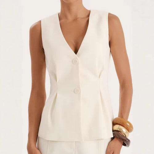 Damen elegante Bluse mit V-Ausschnitt und plissierten Details Drune