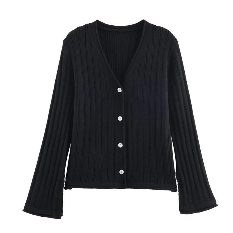 Damen Strickjacke mit elegantem V-Ausschnitt und praktischen Knöpfen Drune