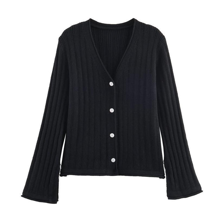 Damen Strickjacke mit elegantem V-Ausschnitt und praktischen Knöpfen Drune
