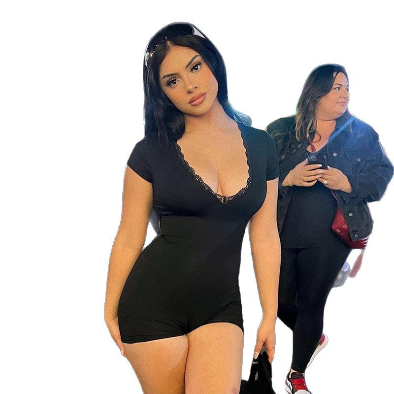 Damen Intimwäsche-Body mit Spitzendetails Drune