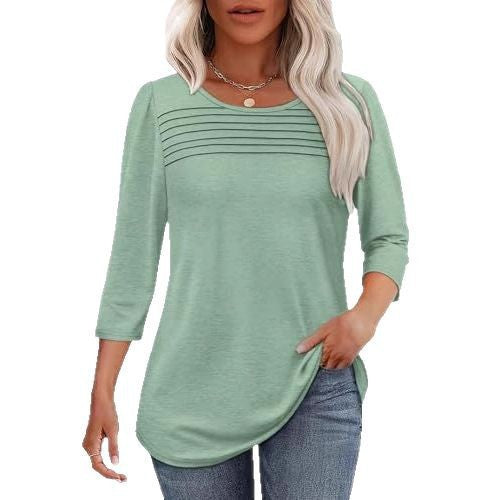Damen Elegant geschnittenes Oberteil mit gerafften Details Drune