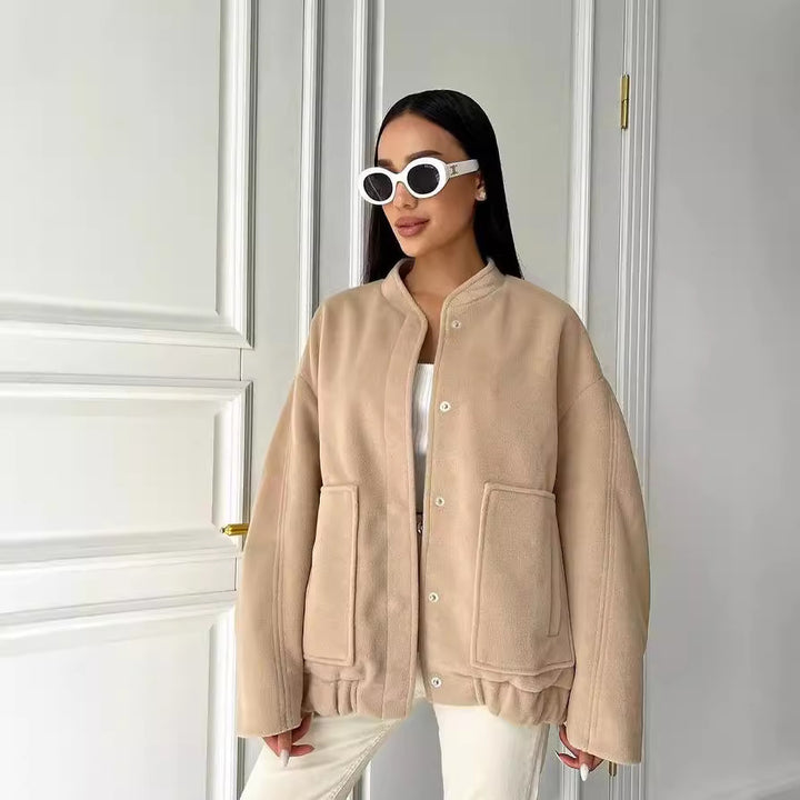 Damen Fleecejacke mit lässigem Schnitt und praktischen Taschen Drune