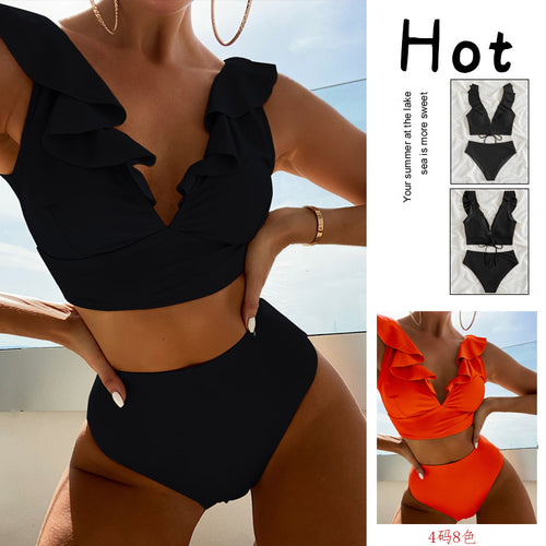 Damen Bikiniset mit verspielten Rüschendetails Drune