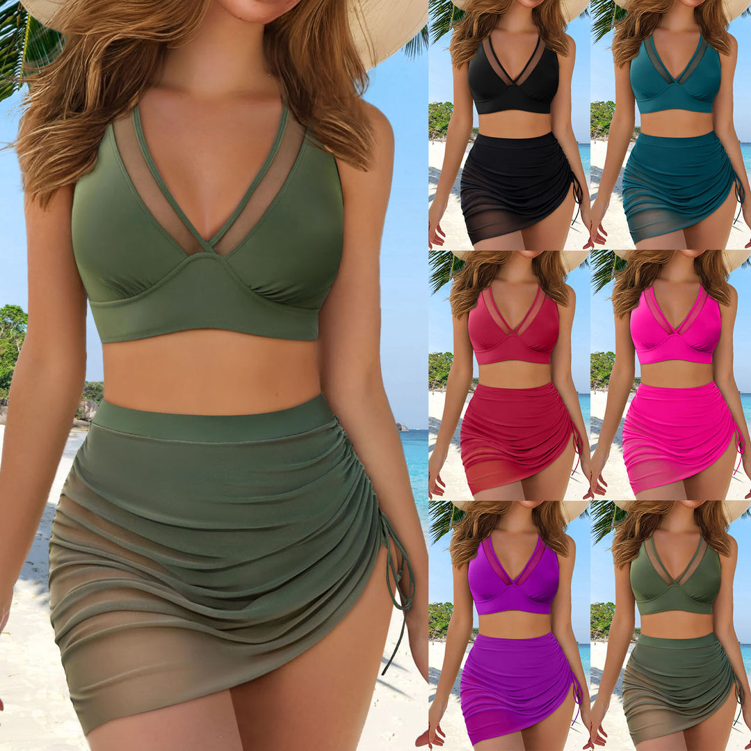 Damen Sportlicher Baderock mit Crop-Top Drune