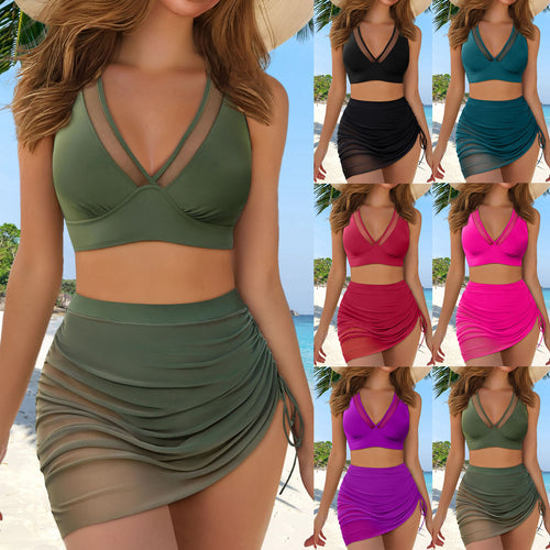 Damen Sportlicher Baderock mit Crop-Top Drune