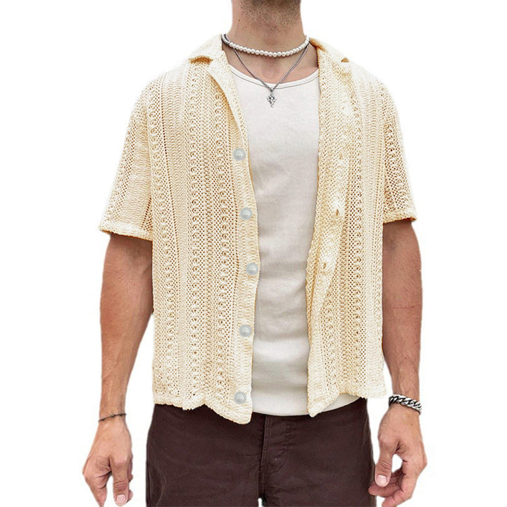 Herren Kurzarm Strickhemd Drune