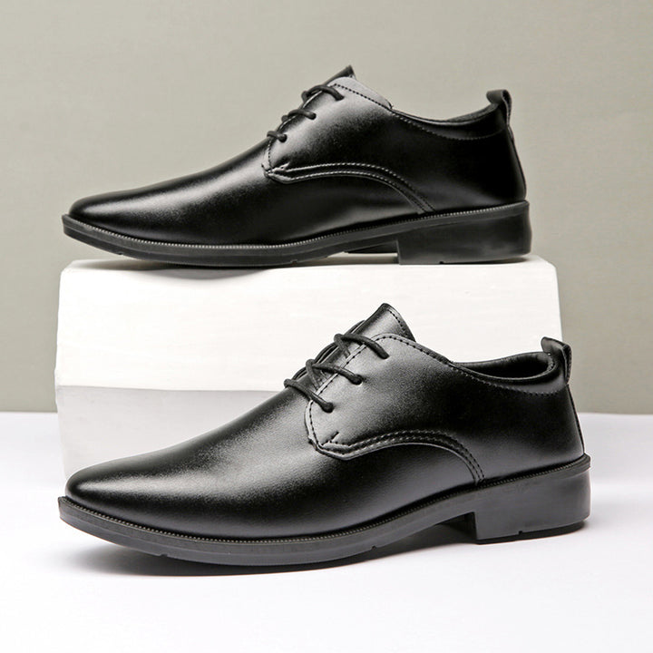 Herren Elegante Glatte Leder Schnürschuhe Drune