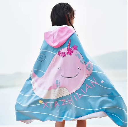 Unisex Strandponcho mit Hai-Motiv Drune