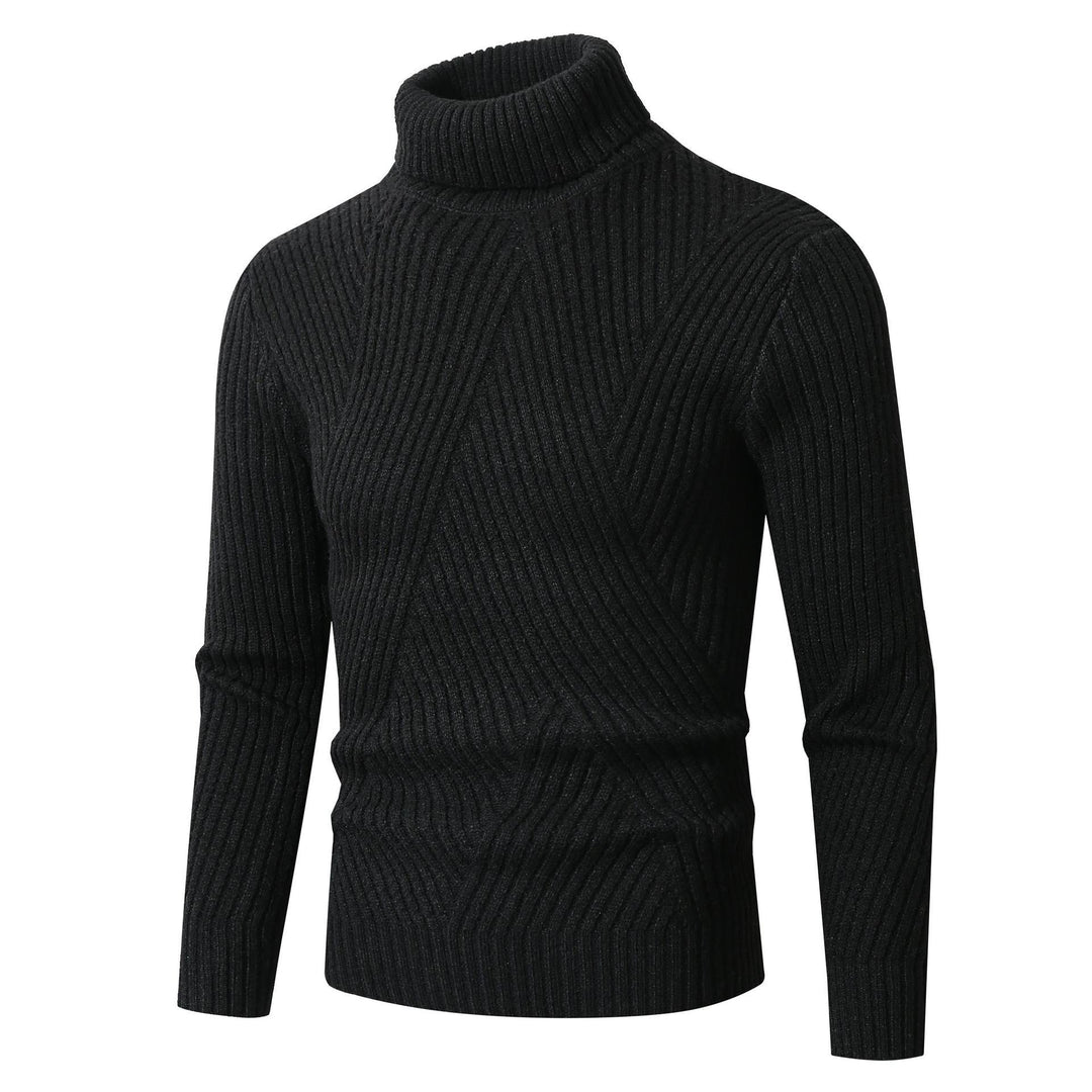 Herren Grobstrickpullover mit Stehkragen und dekorativem Strukturmuster Drune