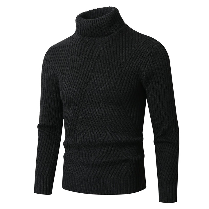 Herren Grobstrickpullover mit Stehkragen und dekorativem Strukturmuster Drune