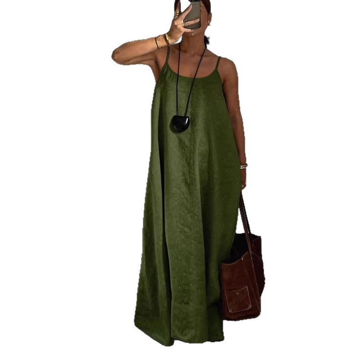 Damen luftiges Leinen-Maxikleid Drune